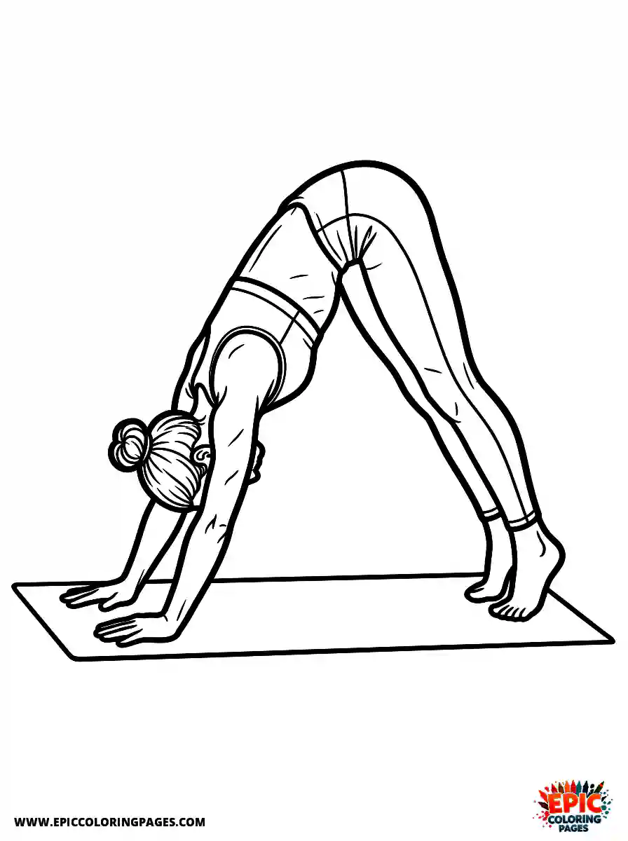 Yoga Girl Yoga girl realistic doing a downward dog pose
