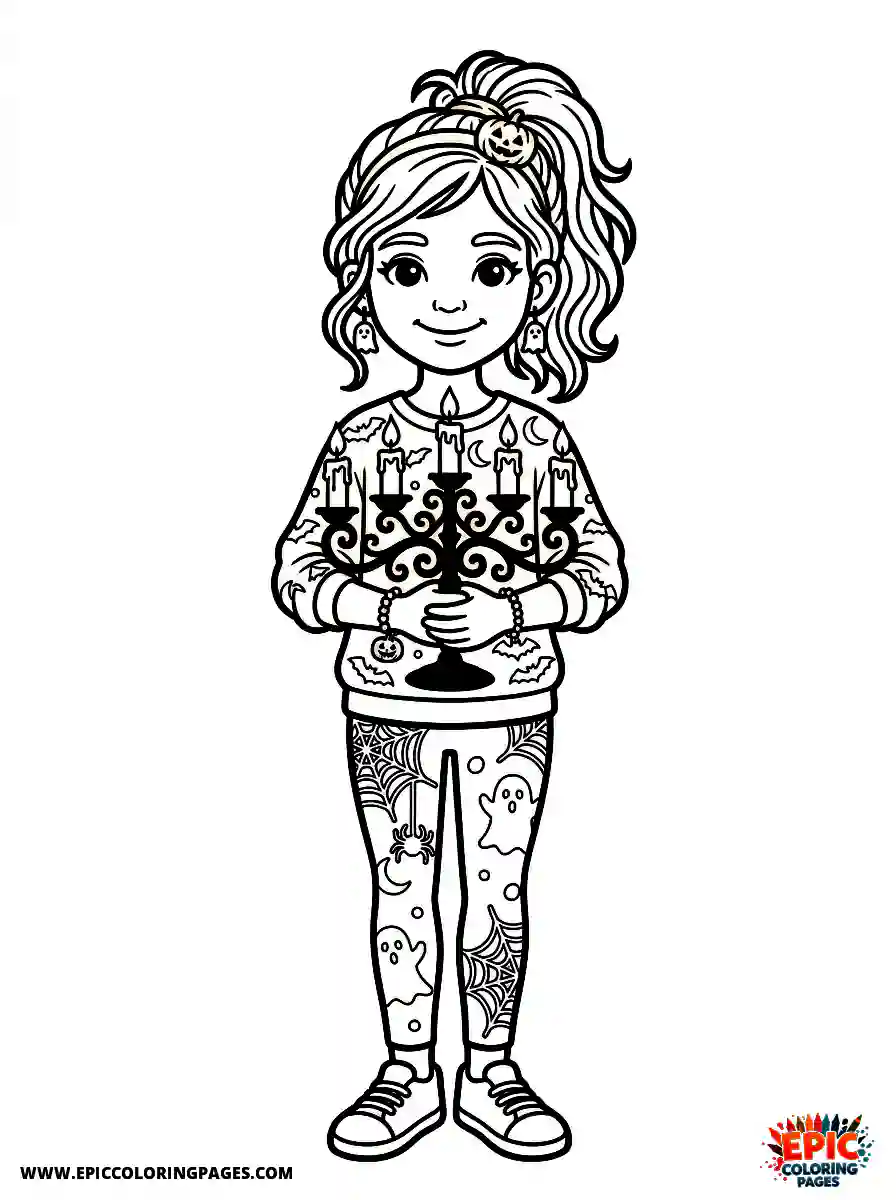 Yoga Girl Yoga girl realistic holding a lit candelabra