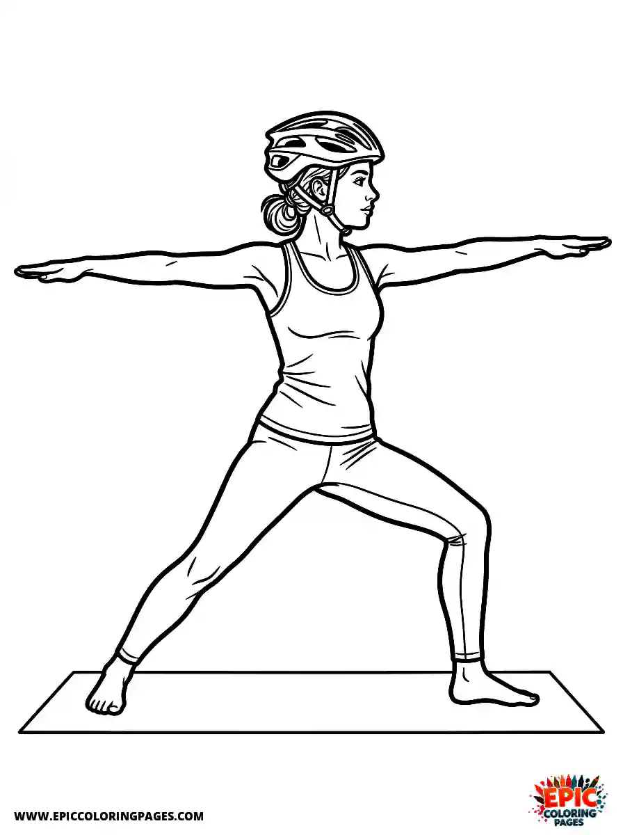 Yoga Girl Yoga girl realistic wearing a professional cycling helmet