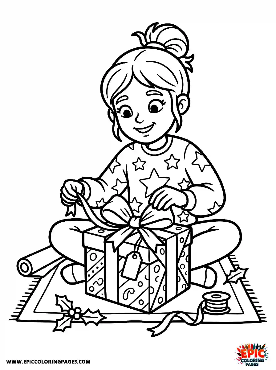Yoga Girl Yoga girl style wrapping a gift with a bow