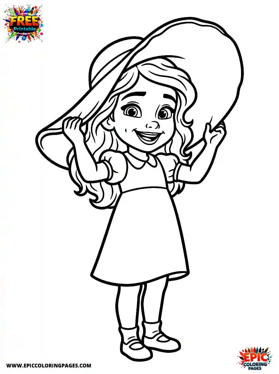 Gymnast Girl happy girl coloring page